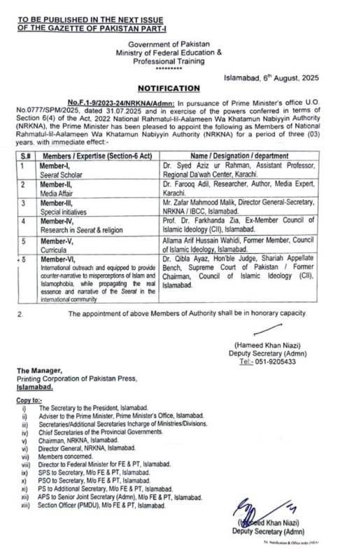 PM Shehbaz Rehmatul-lil-Alameen appointment mistake