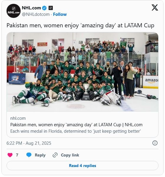Pakistan ice hockey triumph
