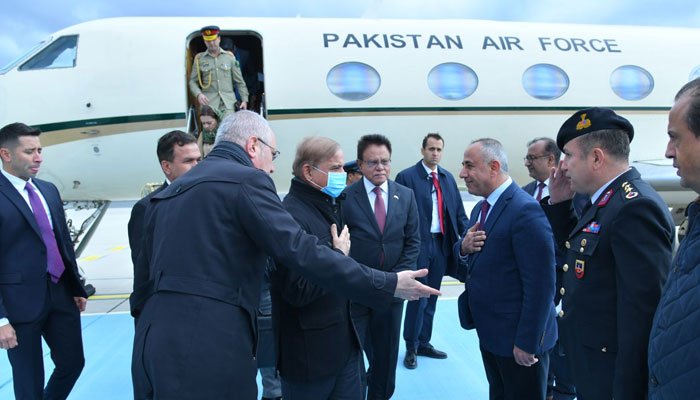 Shehbaz Sharif lands in Turkiye on two-day official visit