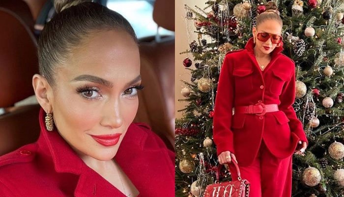 Jennifer Lopez cuts stylish appearance in sizzling red outfit