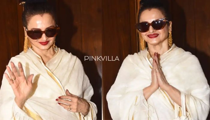Rekha sets the internet on fire as she wears saree with sneakers