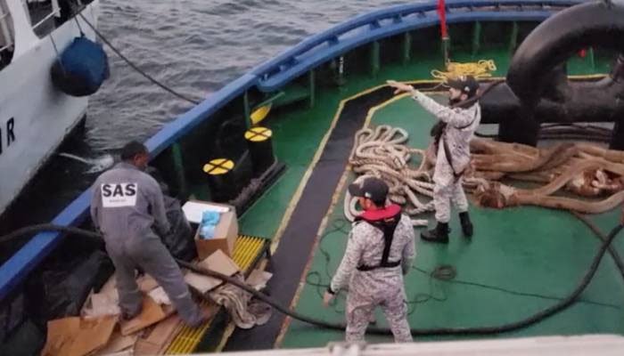 Pakistan Navy Rescues Stranded Indian Tug Crew in Arabian Sea Pakistan Navy Rescues Stranded Indian Tug Crew in Arabian Sea