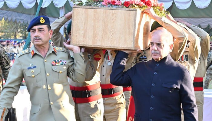 PM Shehbaz & Gen Asim Munir attend funeral of martyred rangers & police heroes PM Shehbaz & Gen Asim Munir attend funeral of martyred rangers & police heroes