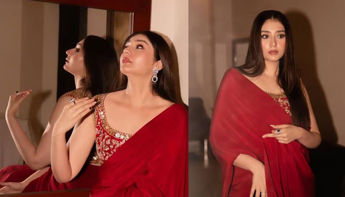 Dur-e-Fishan Saleem Stuns in Maroon Saree