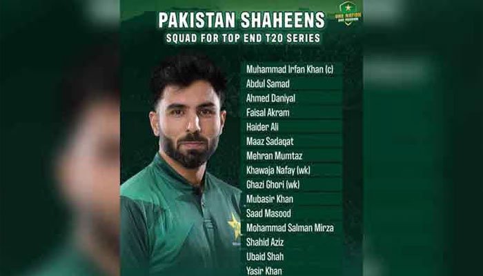 Irfan Khan to Lead Pakistan Shaheens in Top End T20 Series