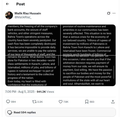 Bahria Town could be shut down