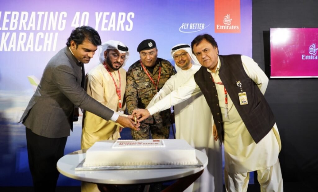Cake Cutting Ceremony on 40 Years of Emirates Operations at Karachi Airport