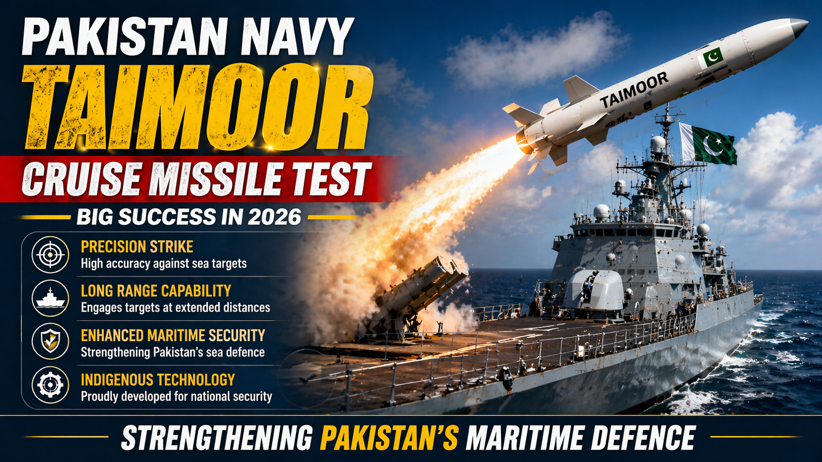 Pakistan Navy Taimoor Cruise Missile Test: Big Success in 2026