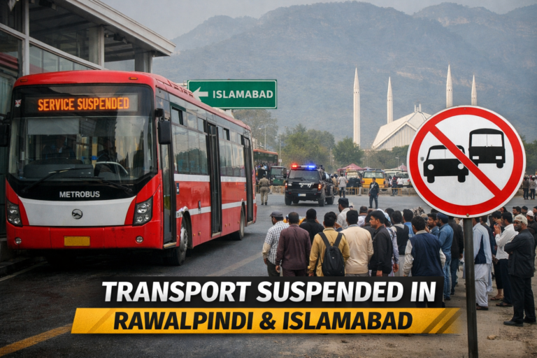 Transport Suspended in Rawalpindi & Islamabad After Alert