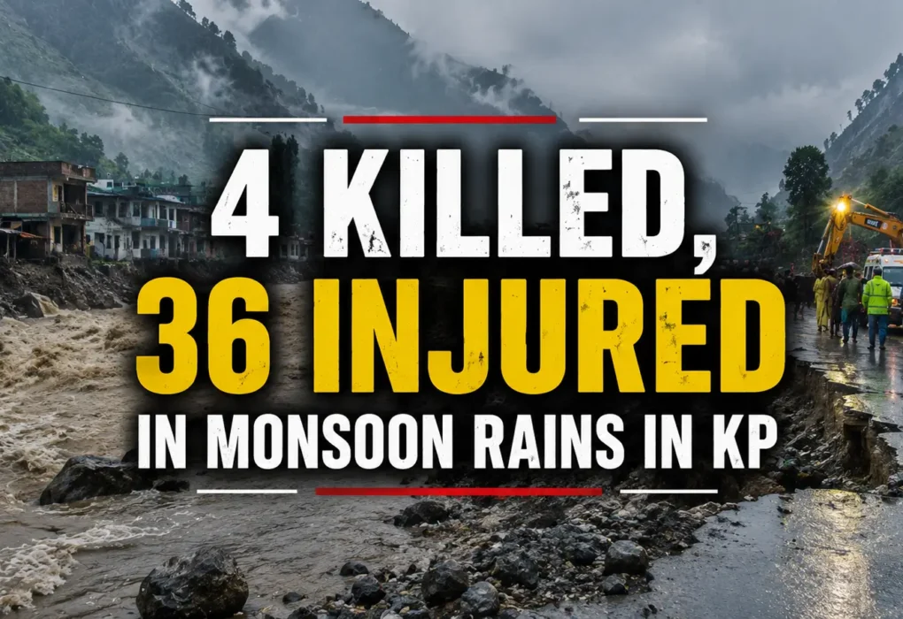 4 killed, 36 injured in monsoon rains in KP