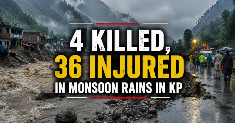 4 killed, 36 injured in monsoon rains in KP