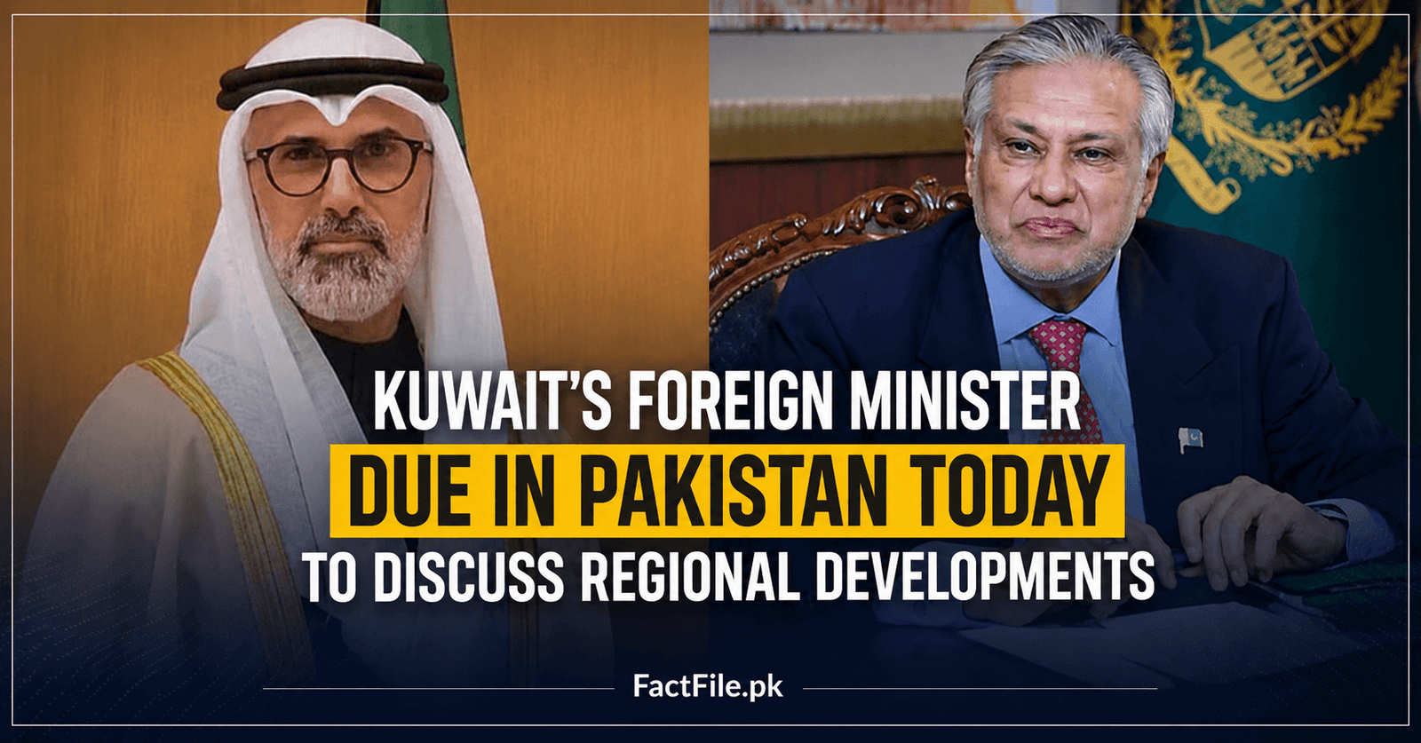 Kuwait foreign minister due in Pakistan today to discuss regional developments
