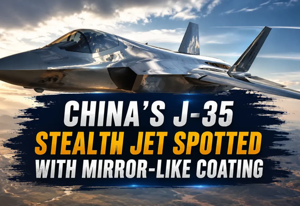 China's J-35 Stealth Jet Spotted With Mirror-Like Coating