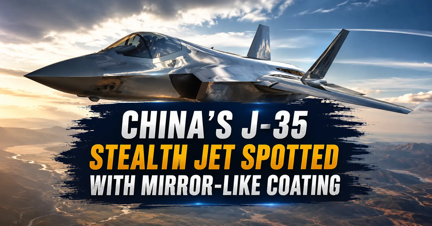 China's J-35 Stealth Jet Spotted With Mirror-Like Coating