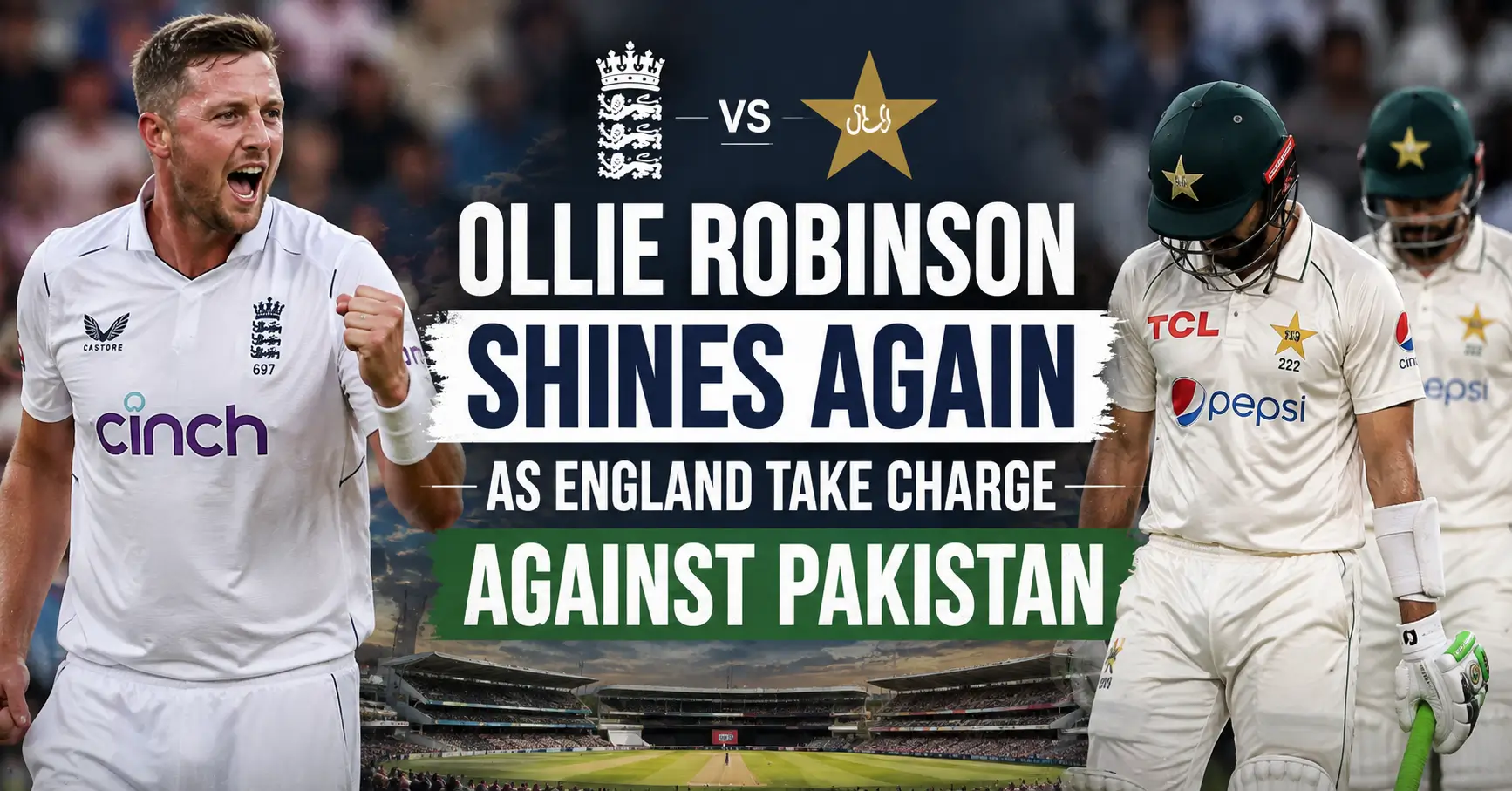 Ollie Robinson Shines Again As England Take Charge Against Pakistan