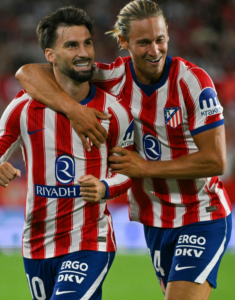 Alex Baena scored twice to lead Atletico Madrid
