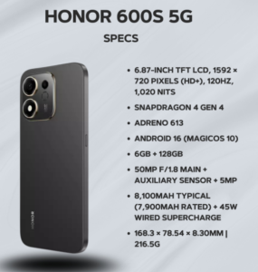 Honor 600S 5G Specs